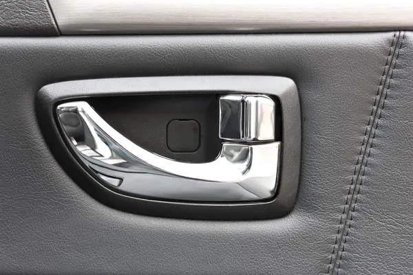 Car door handle closeup view