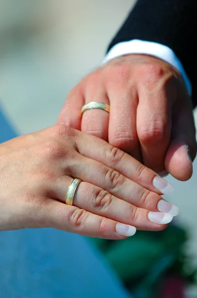 Wedding hands and rings