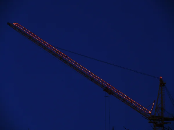 Crane arm at night