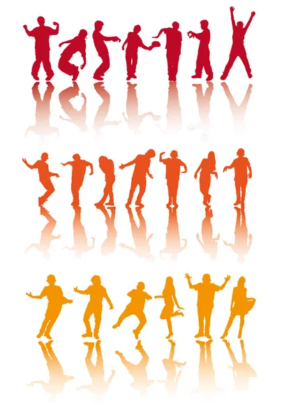 people silhouettes dancing. Silhouettes of dancing people
