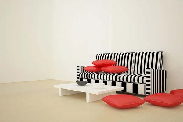 Black and red interior composition