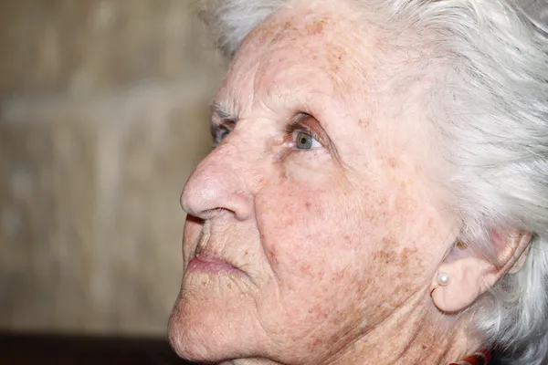 Old woman profile portrait