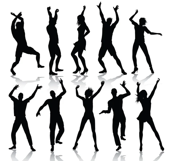 silhouettes of people dancing. Dancing people silhouettes