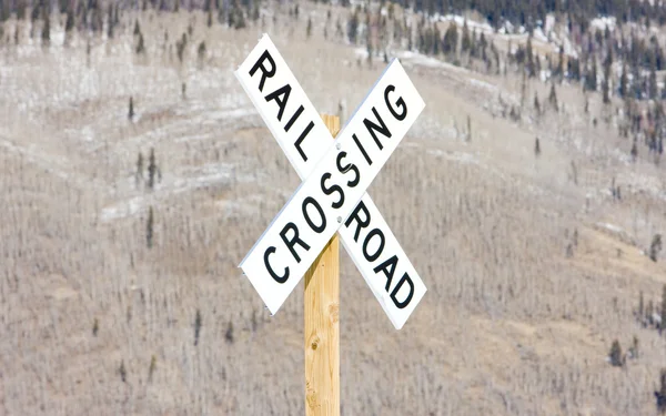 Railroad crossing, Silverton, Colorado, USA