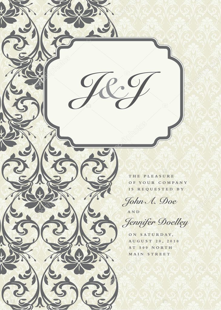 Vector ornate frame set and background pattern Perfect for invitations and 