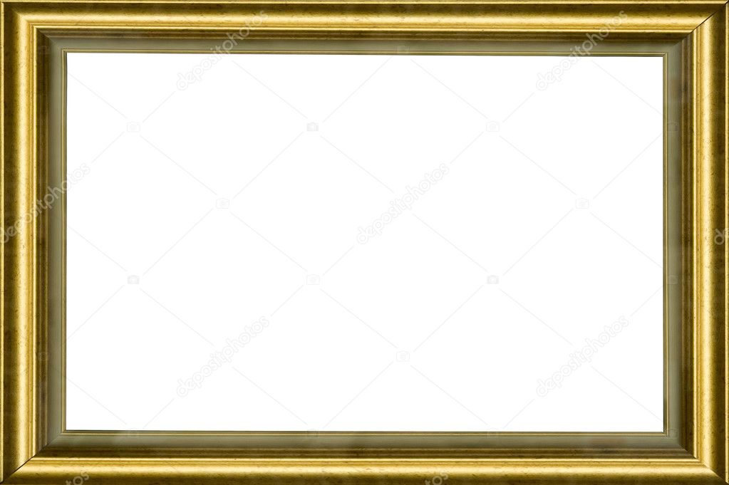 Wooden golden classic frame - Stock Image