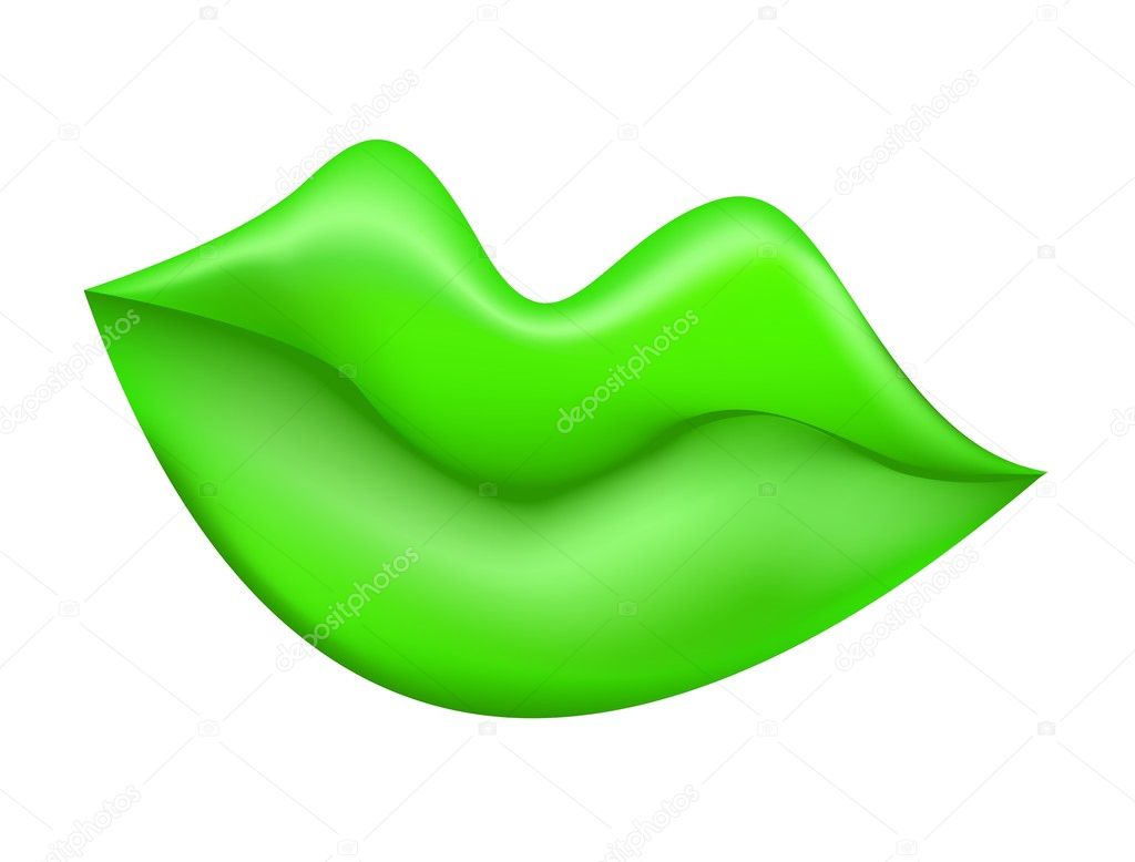 Vector green Lips — Stock Vector © emaria 3447069
