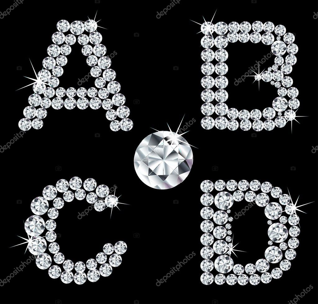 Set Of Diamond Alphabetic Letters Vector — Stock Vector © Emaria 3447089