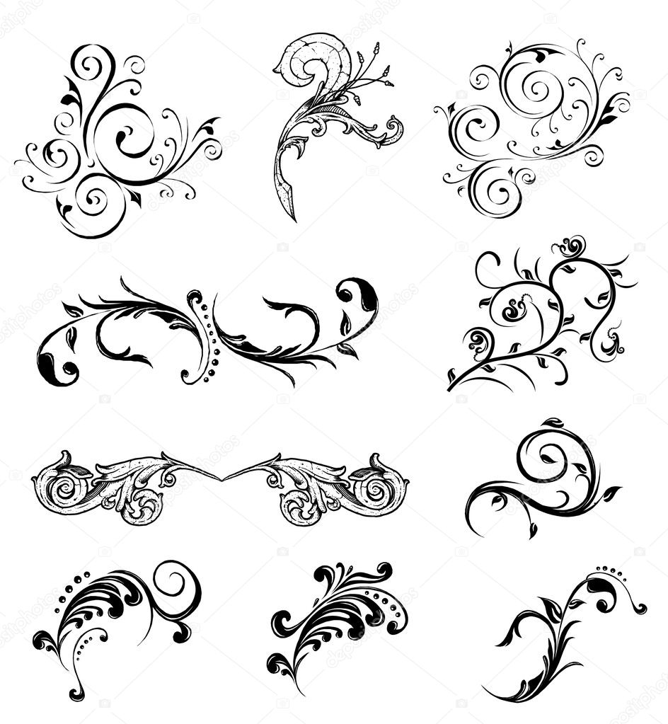 Set different ornamental elements. Vector — Stock Vector © emaria 3718233