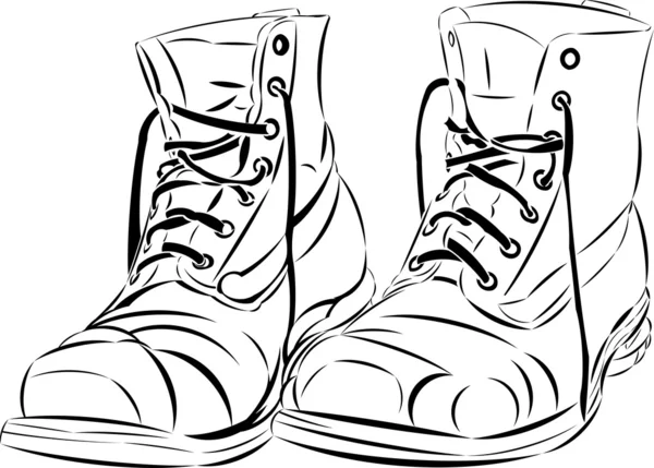 Vector tattoo style boots by
