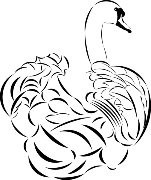 Vector tattoo style swan by Georgijs Volmillers Stock Vector