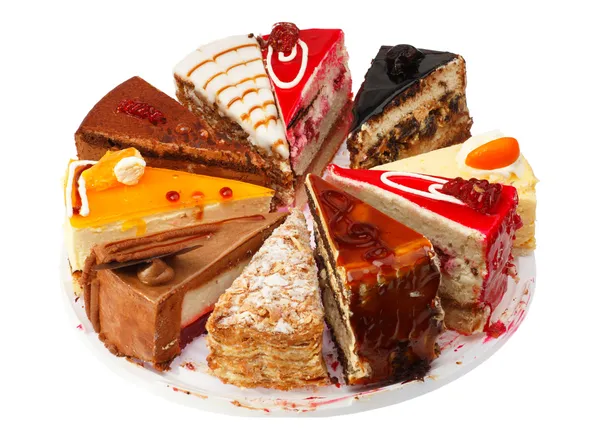 Various Pieces of cake