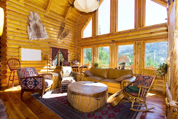 Close up on the Living Room in a Cabin