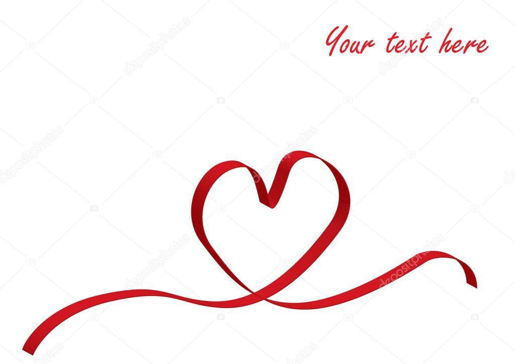 Red love heart ribbon