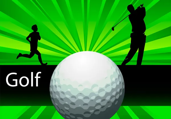 Golf ball and golfer with starburst