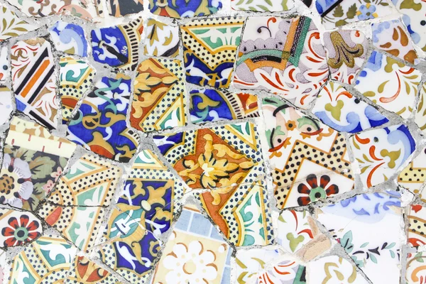 Broken pottery called trencadis, Gaudi.