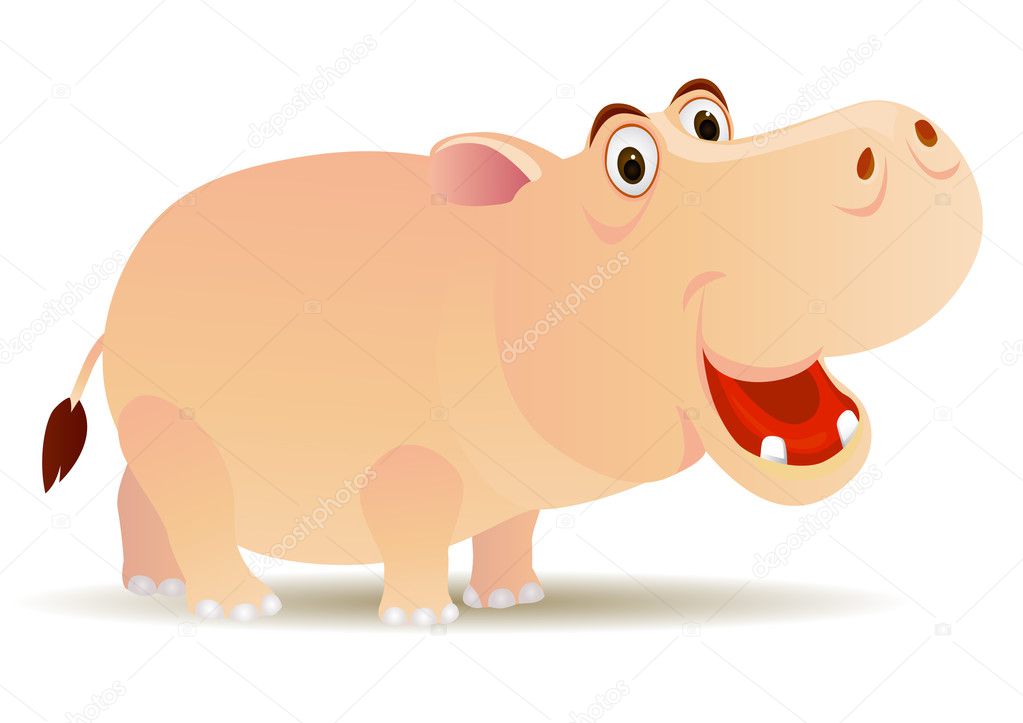 Happy Hippo Cartoon