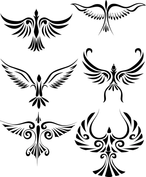 bird silhouette tattoo. Stock Vector: Bird tattoo