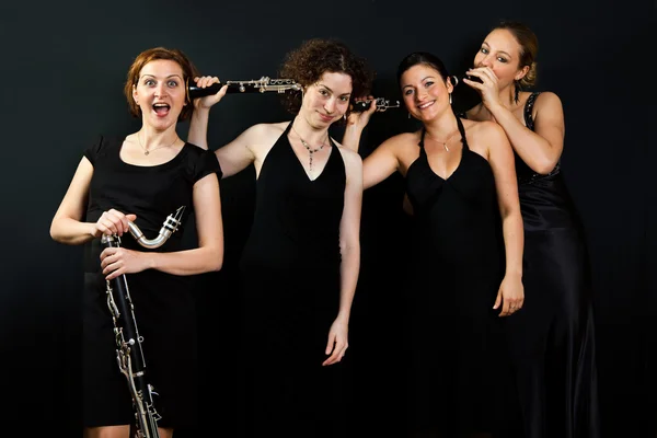 Four womens with clarinets