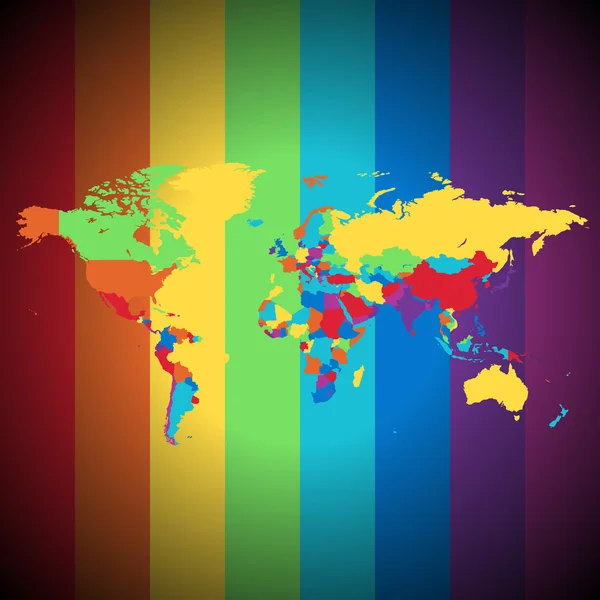 world map vector file. Multicolored World map