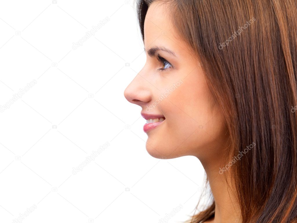 woman smiling profile