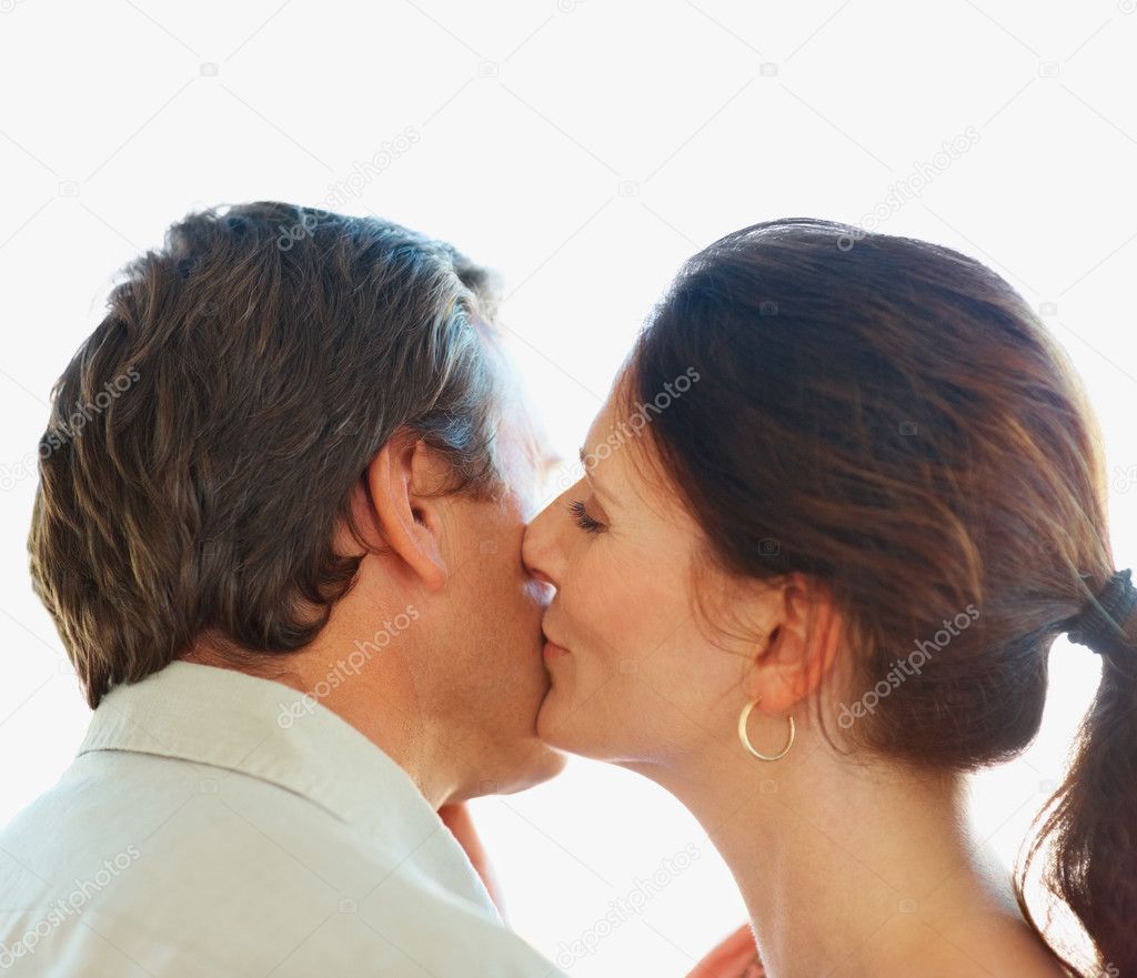 Man Woman Kissing