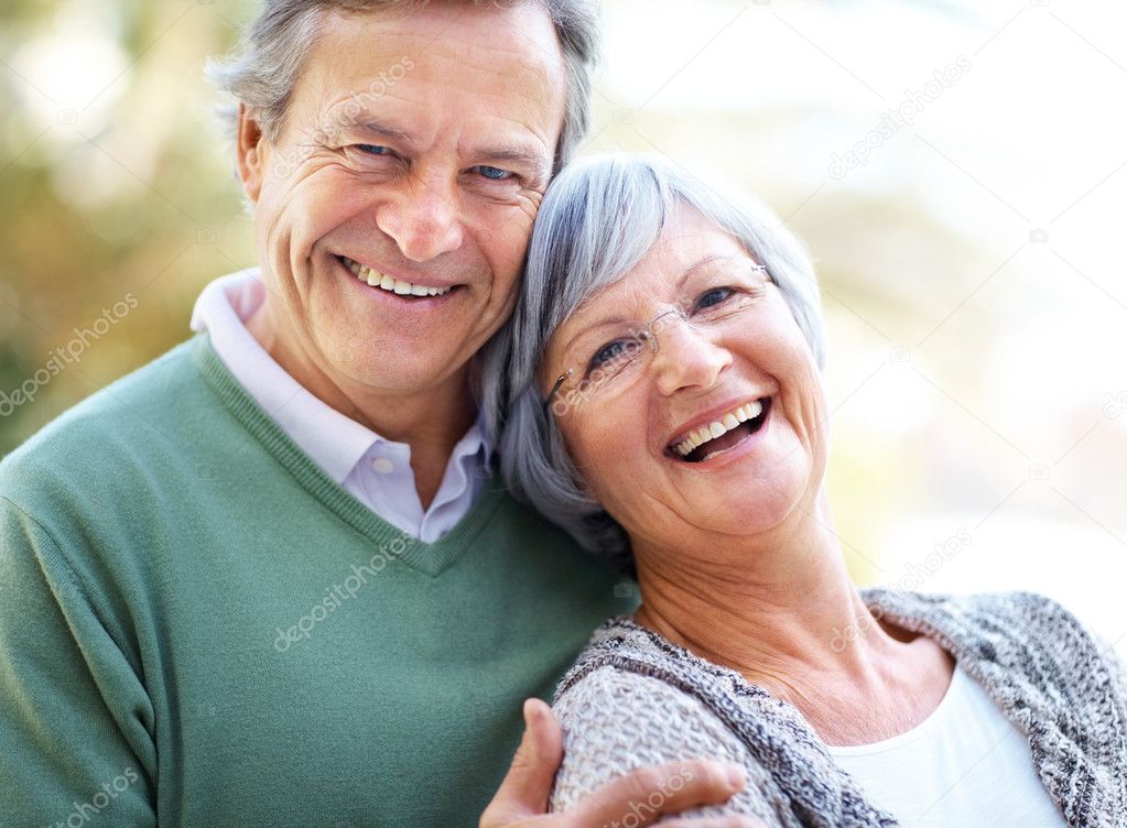 A portrait of a beautiful mature woman outdoor