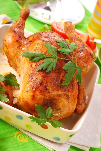 Baked whole chicken