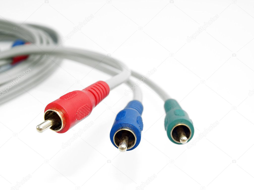 blue green red cables