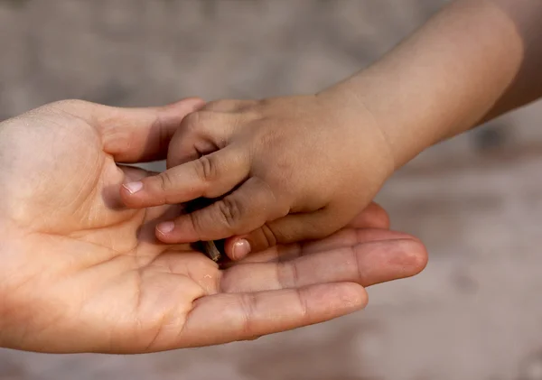 Child`s Hand On Mother`s Hand — Stock Photo #2803032