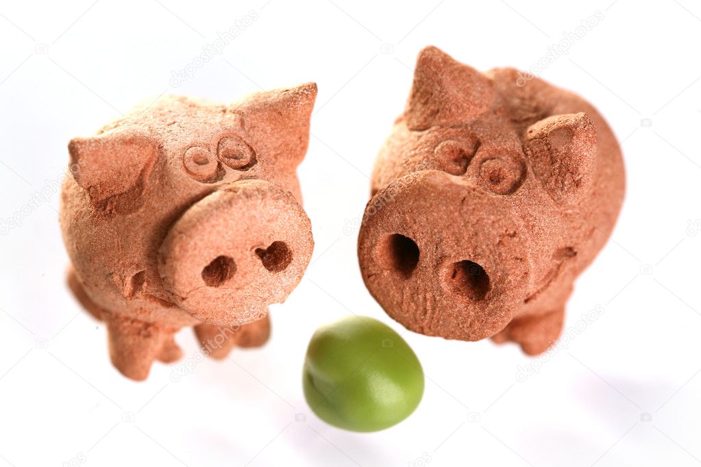 Green pea with pigs — Stock Photo © jovanjaric 2863493
