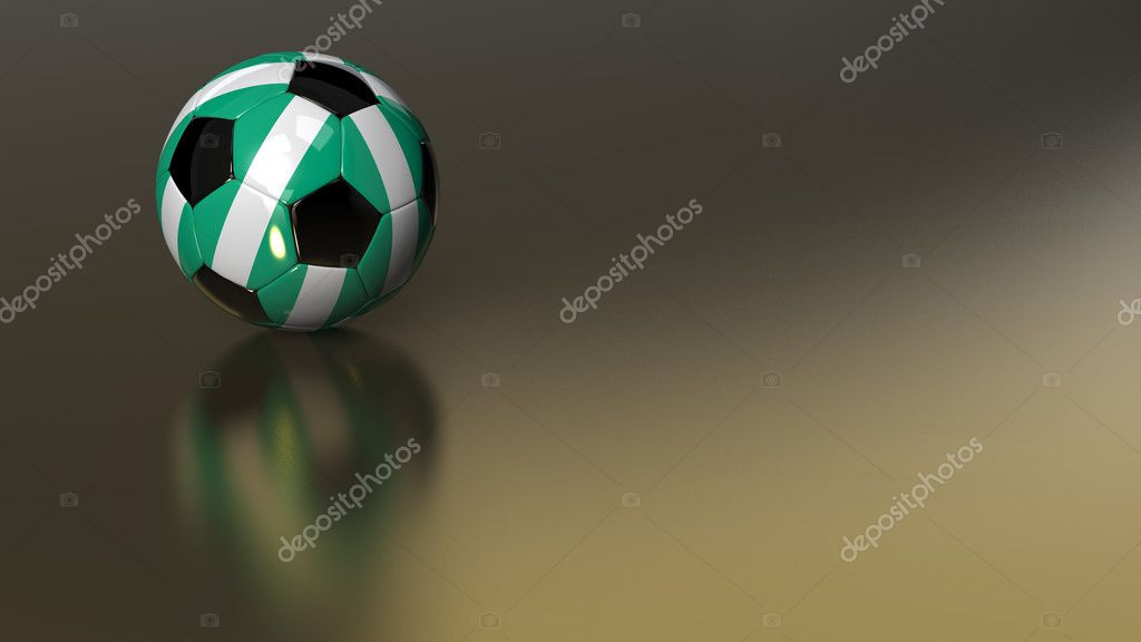 Nigeria soccer ball on golden metal — Stock Photo © mbangemann #3064503