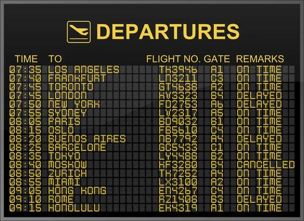 International Airport Departures Board