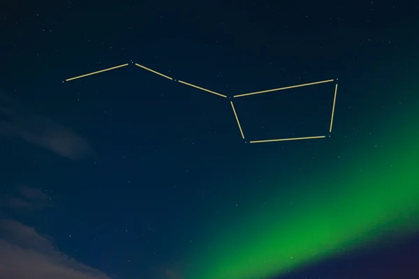 Big Dipper and northern lights display