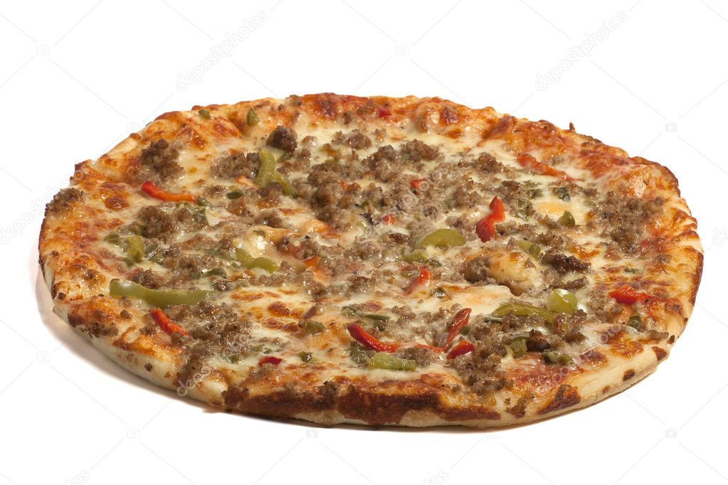 Spicy pizza with minced meat — Stock Photo © Knartz 3558661