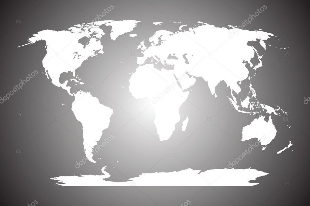 White World Map On Grey Background | Stock Photo Hibrida