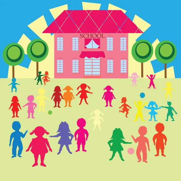 Clip Art Kids At School. Stock Photo: Clip-art with