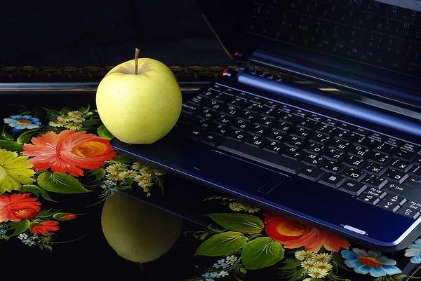 Apple and laptop