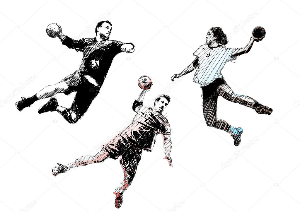 trio de Handebol — Vetor de Stock  #2850042