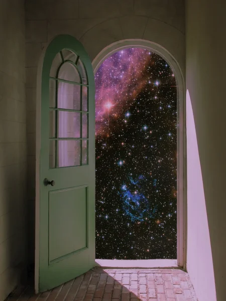 Outer Space through Arched Doorway