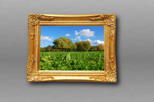 Painting in image frame