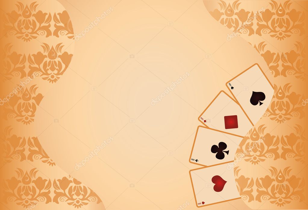 Gambling poker background with seamless pattern, vector — Stock Vector