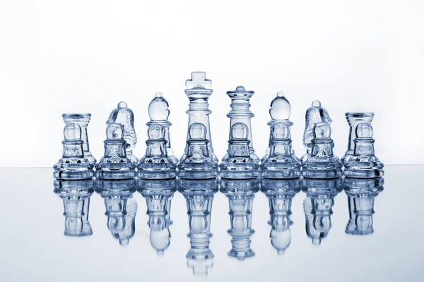 Glass chess pieces (toned in blue)