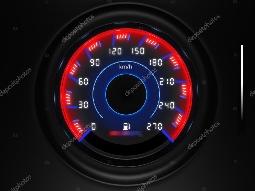 Car dashboard speedometer with
