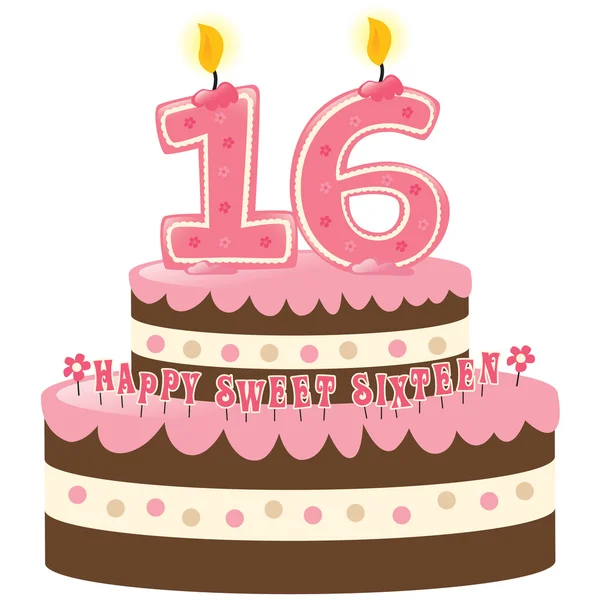 Sweet Sixteen Birthday Cakes on Sweet Sixteen Birthday Cake   Stock Vector    Abraham Raguindin
