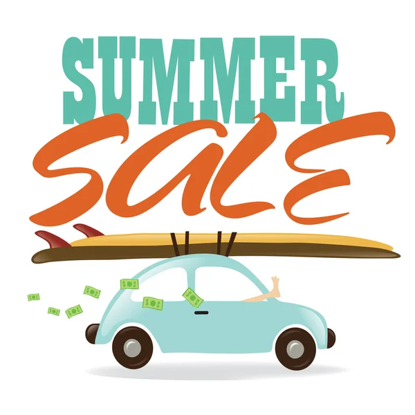 Summer Sale w/ car — Stock Vector © wetnose 3132501