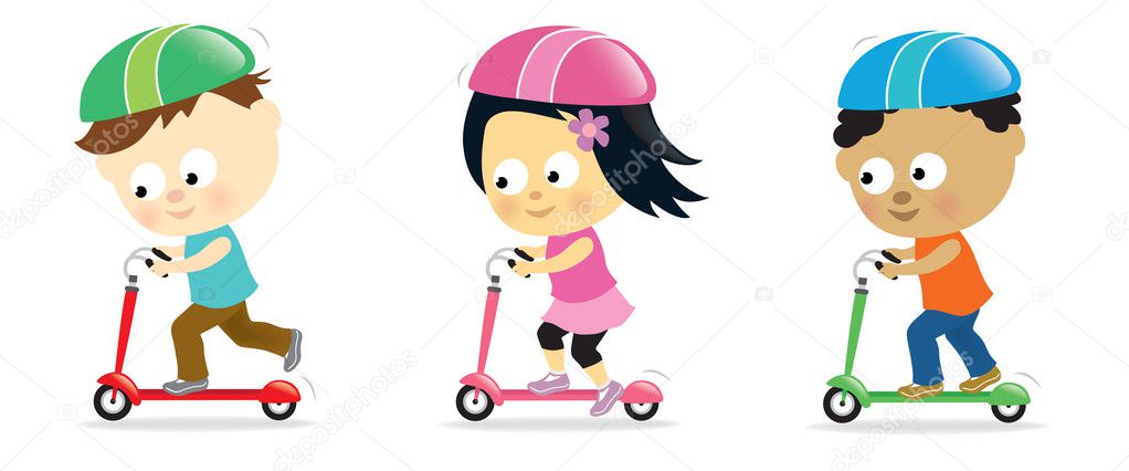 kids on scooters