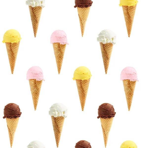 Seamless background of ice cream cones — Stock Photo #4636578