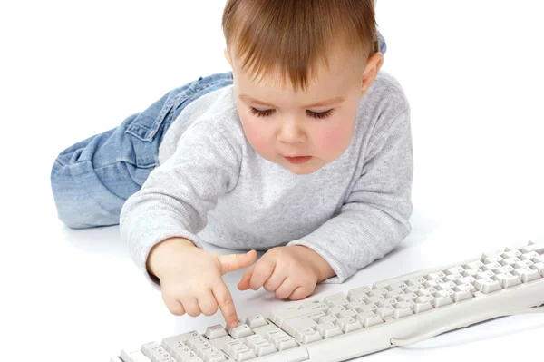 child typing