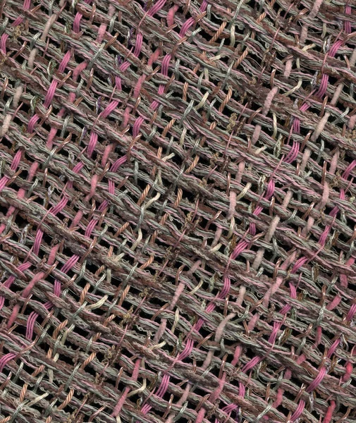 Diagonal swatch of hand woven fabric